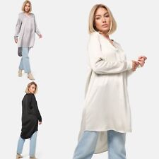 PM Selected Damen Longbluse Oversize Bluse Seide Anteil Satin Elegant PM07