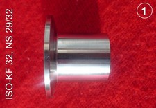 RARITÄT - Kleinflansch DN32 mit Hülsenschliff NW 29/32,Edelstahl,Leybold-Heraeus