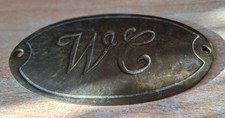 Vintage WC Schild Messing -
