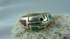 Ring Chip Inlay Jade Indianer