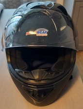 Motorradhelm Protectwear mit Carbon Aufkleber . Größe 61 cm XL.