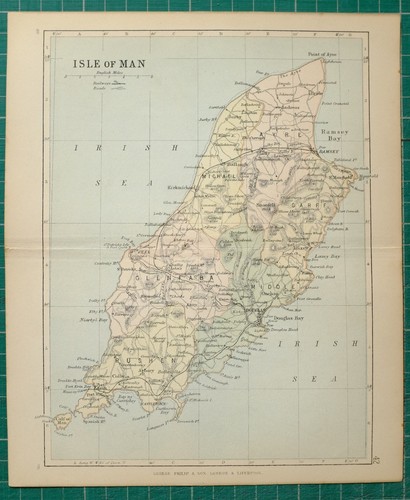 1882 kleine antike landkarte - 1882,