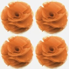 4x Organza HAARBLUME Ansteckblume Krokodil/ Haarspang Brosche Haarklammer Ø10cm