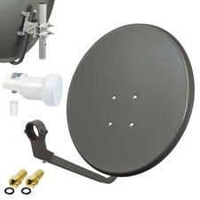 HD Digitale Sat Anlage 60cm Spiegel Schüssel Single LNB 4K UHD Camping Antenne h