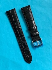 Eichmüller  Modell Enicar 21mm  Schnellverschluß Stege schwarz Lederband Nr. 91