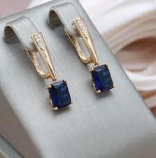 Ohrstecker 2 St Ohrhänger Ohrringe Rotgold pl.585 Kreolen Creole Gold rose 101