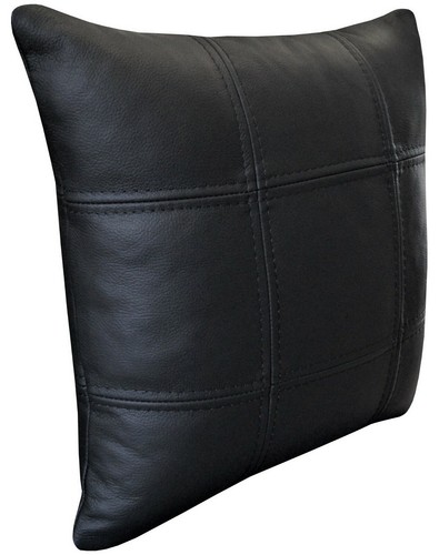 Schwarzes lederkissen - ,
