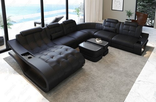 Leder couch wohnlandschaft - leder,