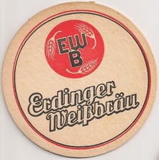 Erdinger Weißbräu - historischer Bierdeckel / Bierfilz "EWB"