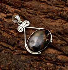 Mud Crack Fossil Gemstone 925