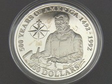 Münze 50 Dollar 500 Years of America 1992 Juan Ponce DE Leon