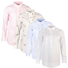 Ladies Country Overhead Rüschen Bluse Damen Rüschen Oxford Baumwolle Hemd Rydale