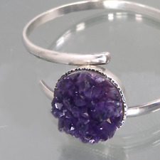 Modernist Design Silber Armreif  mit Amethyst 835 er SILVER BRACELET SILBER REIF