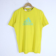 Adidas T-Shirt Größe 16 Jahre Junge Logo Baumwolle Gelb Unifarben Kind