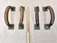 2 Sets original Jugendstil Türgriffe,  Stoßdrücker Messing 