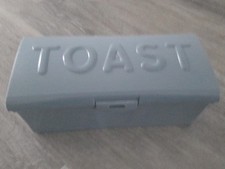 ◇ Toastbrotbox grau/blau mit Klickverschluss, praktische Aufbewahrungsbox