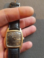 Rare Nivada Antarctic Date 21 Juwels Schwarzes Zifferblatt Herren Armbanduhr