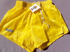 VINTAGE 80er 90s ERIMA Glanz Nylon Fussball Shorts D3 XS Shiny Glanzshorts TOP