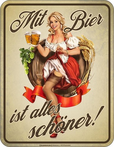 Blechschild mit bier ist - blechschild,