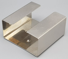 MONO FILIO älteres  STÖVCHEN Edelstahl viereckig ca.10x10,3x5,3cm hoch gebraucht