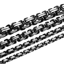 Königskette Halskette Armband Set Panzerkette Edelstahl gold silber schwarz 