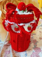 Lolita Damen Tasche Egl Harajuku Rot Erdbeeren Kawaii Crochet