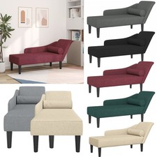 Chaiselongue Lounge Sofa Recamiere mit Kissen Rechter Armlehne Samt Polsterliege