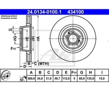 2 pieces brake disc ATE