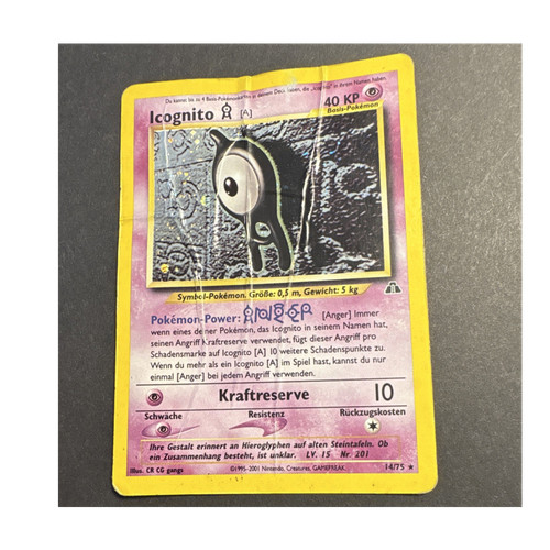 Pokémon icognito karte - pokémon, (a)