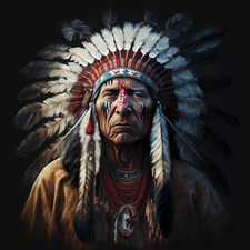 Wandbild indianer häuptling - indianer,