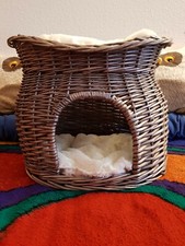 ❤FAST NEU XXL Katzenbett 2 Kissen Liegedach (NP 80€) Trixi Höhle Korb Weidenkorb