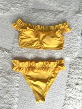 Sonnengelber Bikini/ Bikini mit Rüschen/ Bikini/ Bademode NEU Gelb
