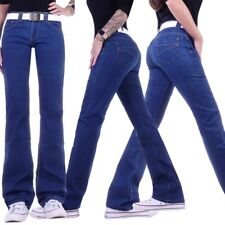 Damen Jeans Hose Hüftjeans Bootcut Gerader Schnitt Straight Leg M 38- 4XL 50 B45