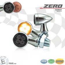 SMD Micro Blinker Zero Chrom Getönt E-geprüft Alu Motorrad Chopper Custom