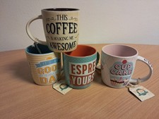 4er Set Keramik Tasse Retro