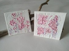 2 Bilder auf Leinwand, Blumen, abstrakt, modern, Deko, Geschenk , 20x20 cm