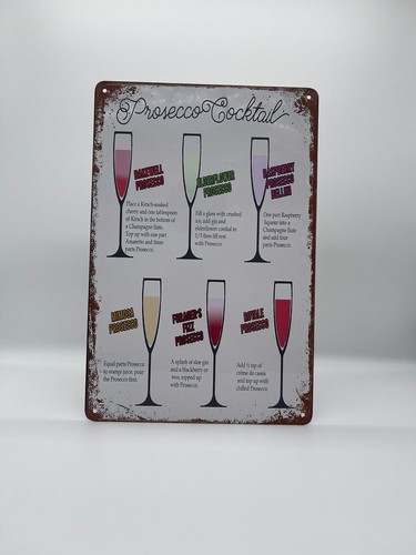 Blechschild prosecco cocktail - blechschild,