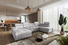 Große Eckcouch Modernes Ecksofa Stauraum FABRIZIO VI Farbe wählbar TOP Qualität