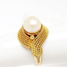 Perlenring Damenring 21,6 Karat 900 Gold 3,22 g Gelbgold Akoya Perle Gr. 50