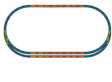 PIKO H0"Großes Gleisoval mit Bogenweichen A-Gleis mit Bettung " Neu