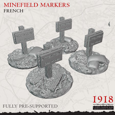 28mm WW1 Minenfeldschilder 1918 - The Great War - German, French Terrain Trench