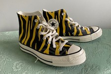 Tiger Converse All Stars Chucks High Top LEDER 39 Streifen gelb schwarz NEU RAR