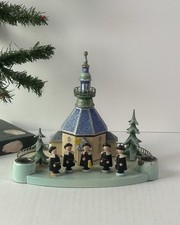 1942/25 Alte farbige Kurrende Kirche mit Kerzenhalter Erzgebirge