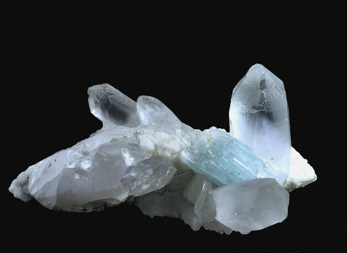 Aquamarin quarz kristall albit - aquamarin,