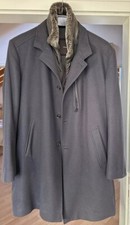 Windsor Herren Wollmantel , Lammpelz Kragen, Gr. 60, dkl.blau