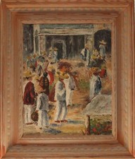 ÖLGEMALDE - Markt in Südamerika - Expressionist