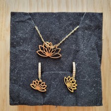 Purelei Charm Set goldfarben Edelstahl vergoldet Kette Ohrringe Modeschmuck