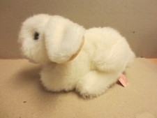 Teddy Hermann Hase liegend weiß Kuscheltier Plüschtier 23cm