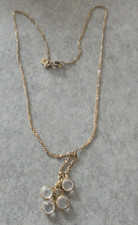 Avon Halskette Schmuck goldfarbend hängende Glaselemete Karabinerversc. Nr.2885