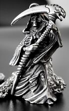 Sensenmann Totenkopf Anhänger Edelstahl Halskette Skull 3D Schmuck Biker KE179A